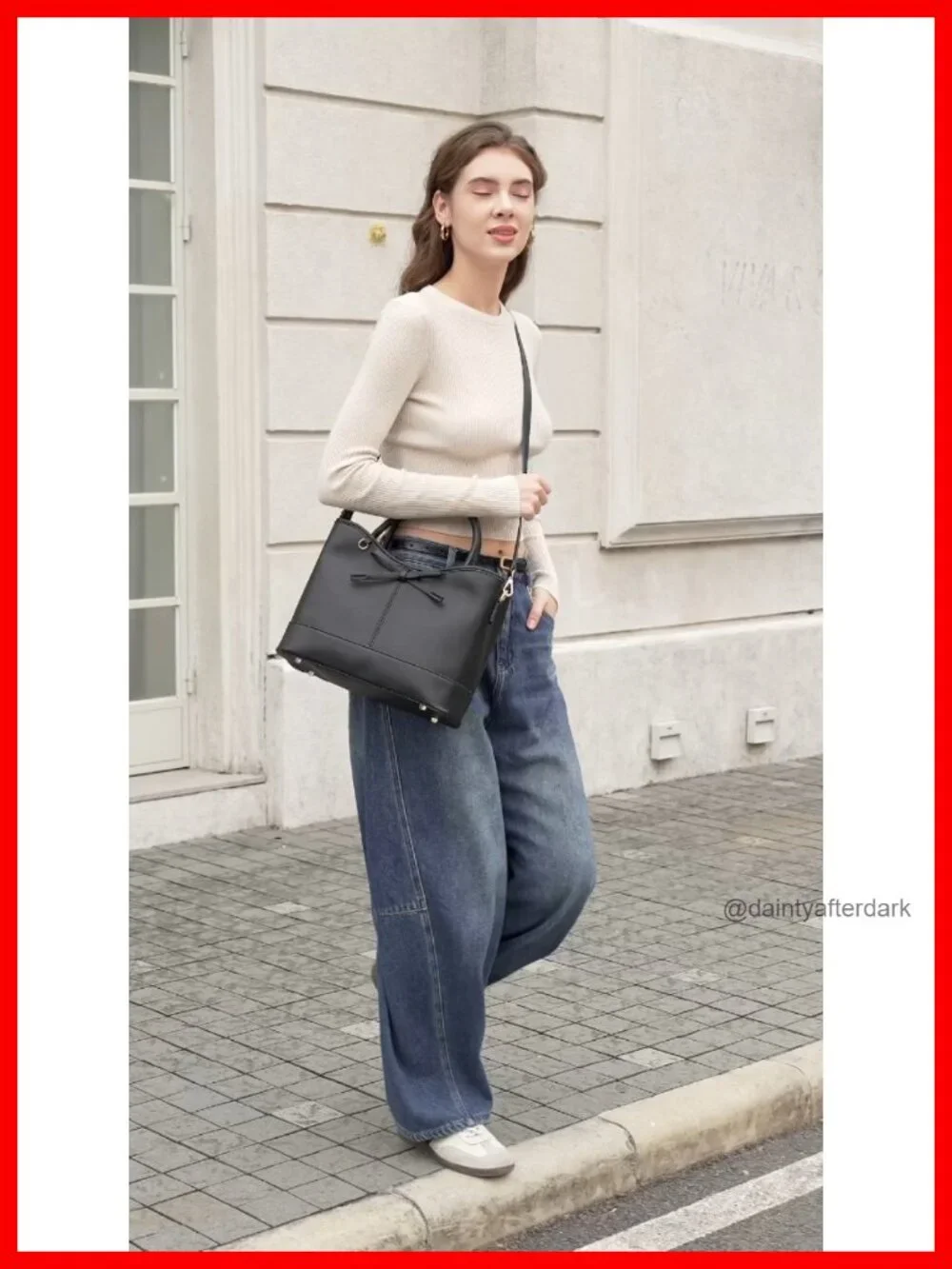 Vegan Leather Tote Satchel Shoulder Bag Women Structured Purse